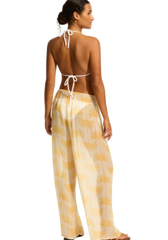 Seafolly Kasbah Sheer Beach Pant Kasbah Yellow Fashion