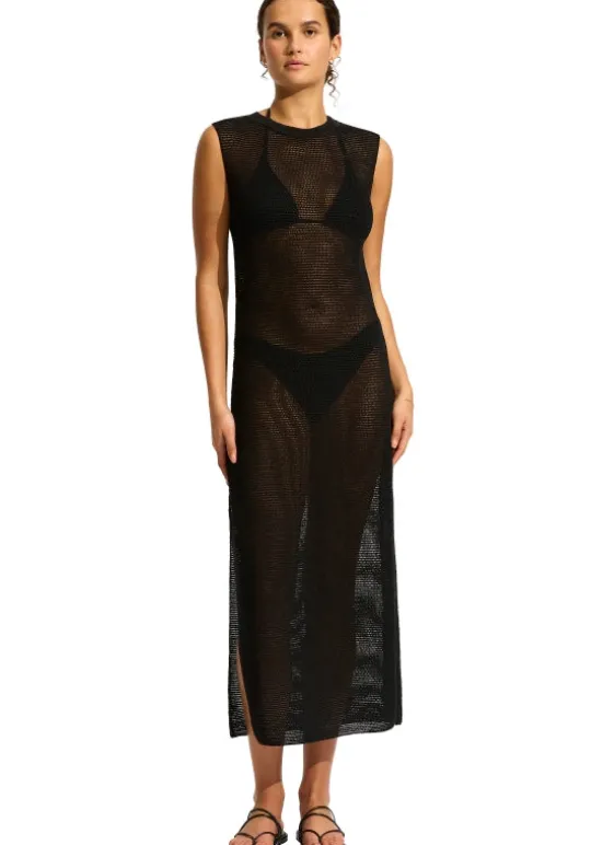 Seafolly Knit Maxi Dress Black Fashion