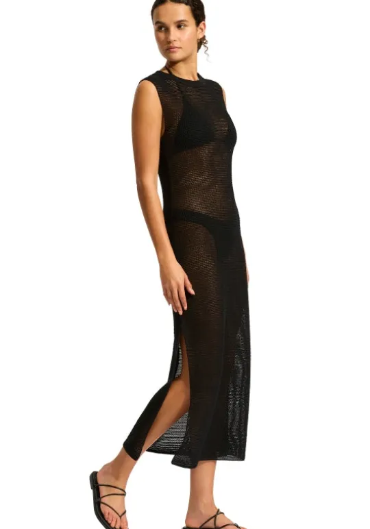Seafolly Knit Maxi Dress Black Fashion