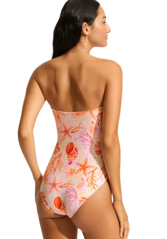 Seafolly La Mer Bandeau Swimsuit White Hot