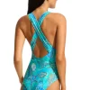 Seafolly La Mer Cross Back Swimsuit Blue Clearance