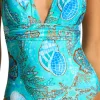 Seafolly La Mer Cross Back Swimsuit Blue Clearance