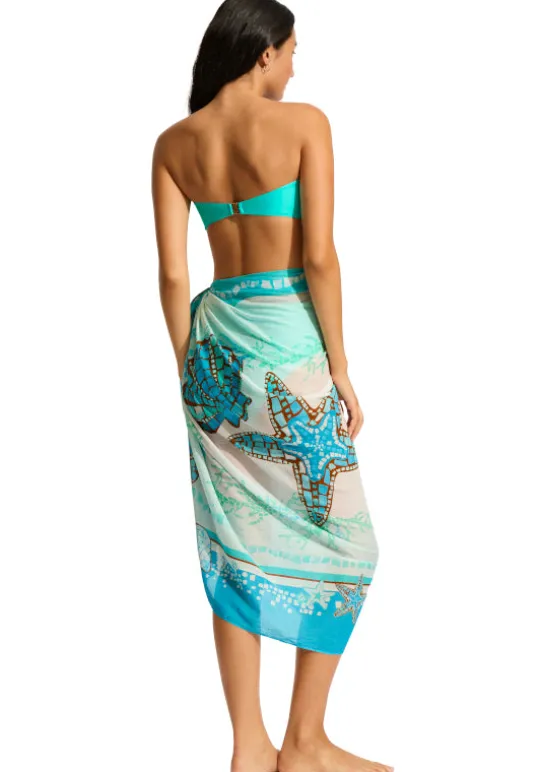 Seafolly La Mer Sarong Aquatic Blue Best