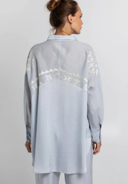 Greek Archaic Kori Lefkada Shirt Tunic Grey New