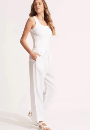 Seafolly Linen Pant White Discount