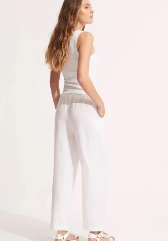 Seafolly Linen Pant White Discount