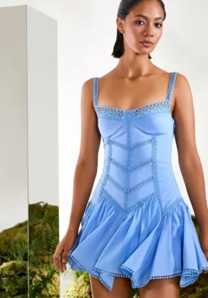 Charo Ruiz Lira Short Dress Blue WashedBlue Sale