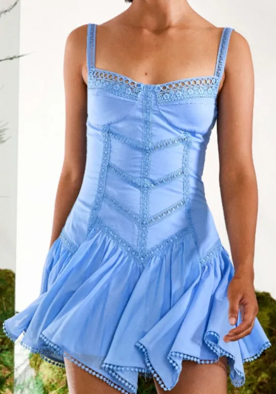 Charo Ruiz Lira Short Dress Blue WashedBlue Sale