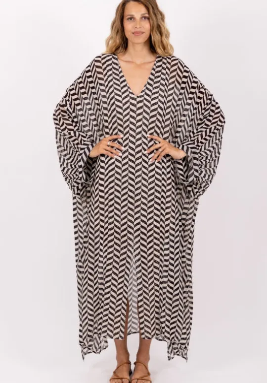 Sundress Louli Kaftan Black Stripe Outlet