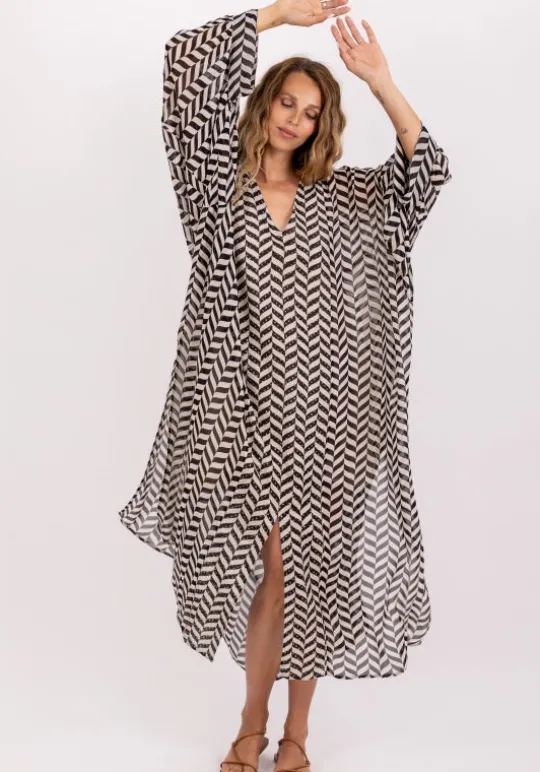 Sundress Louli Kaftan Black Stripe Outlet
