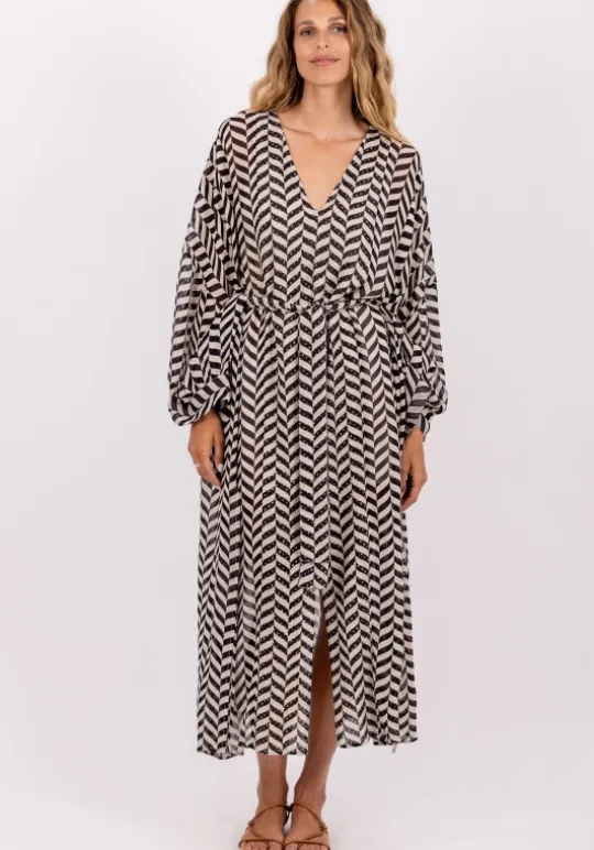 Sundress Louli Kaftan Black Stripe Outlet