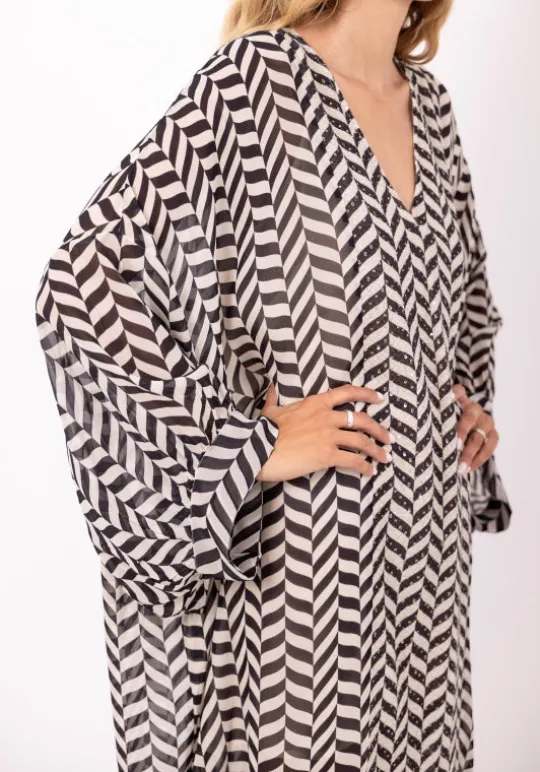 Sundress Louli Kaftan Black Stripe Outlet