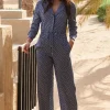 Melissa Odabash Lynn Jumpsuit Links Navy Clearance