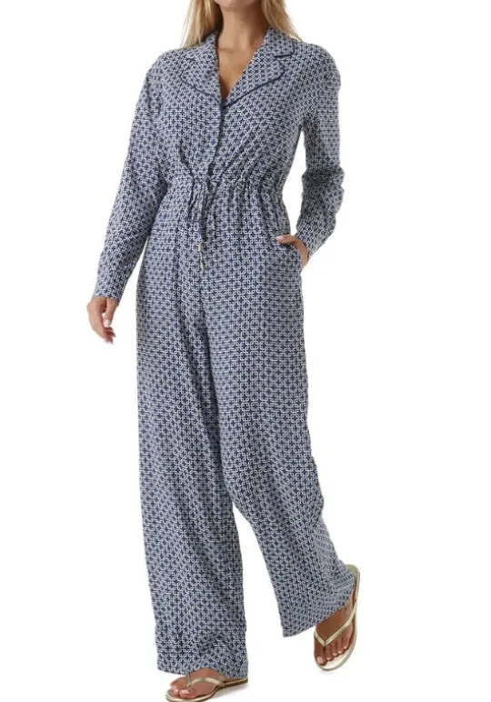 Melissa Odabash Lynn Jumpsuit Links Navy Clearance