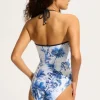 Seafolly Marbella Trim Halter Swimsuit New