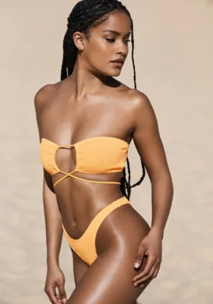 Bond-Eye Margarita Bandeau Bikini Tangerine Discount