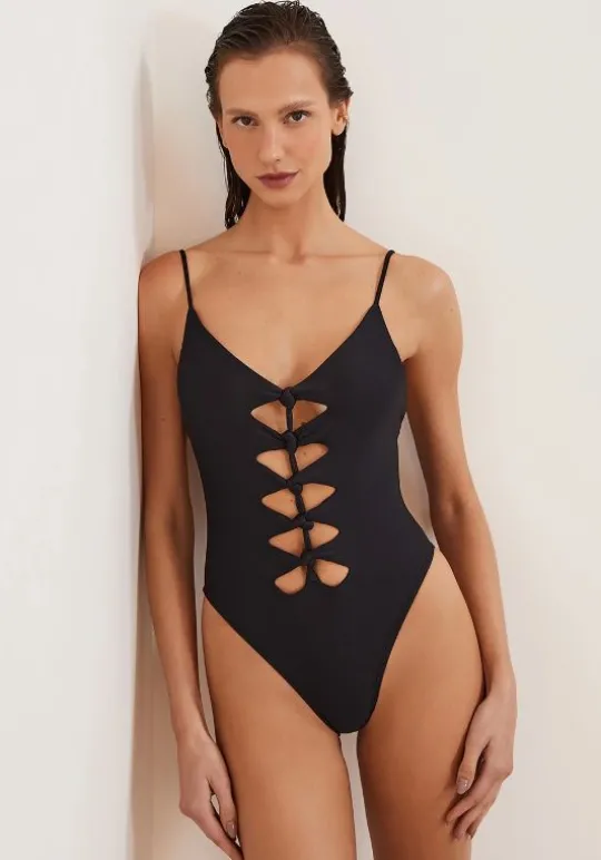 Vix Swimwear Megan Swimsuit Black Clearance