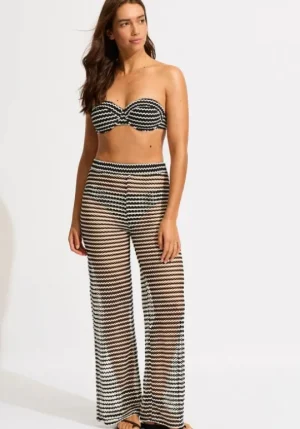 Seafolly Mesh Effect Beach Pant Black White/Black Hot