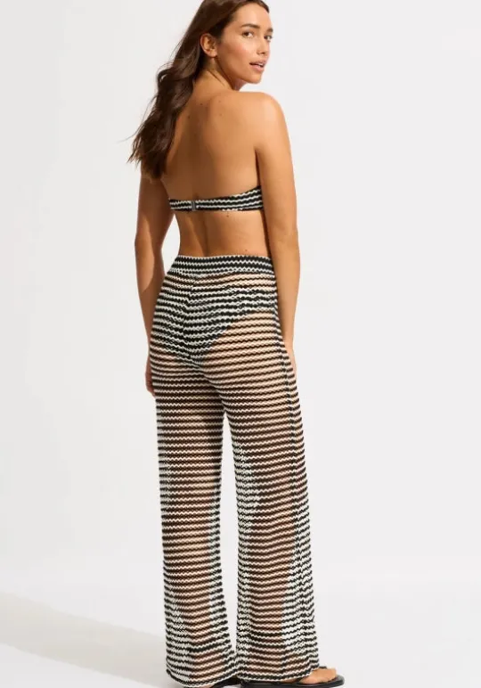 Seafolly Mesh Effect Beach Pant Black White/Black Hot