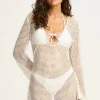 Seafolly Mesh Effect Kaftan White Clearance
