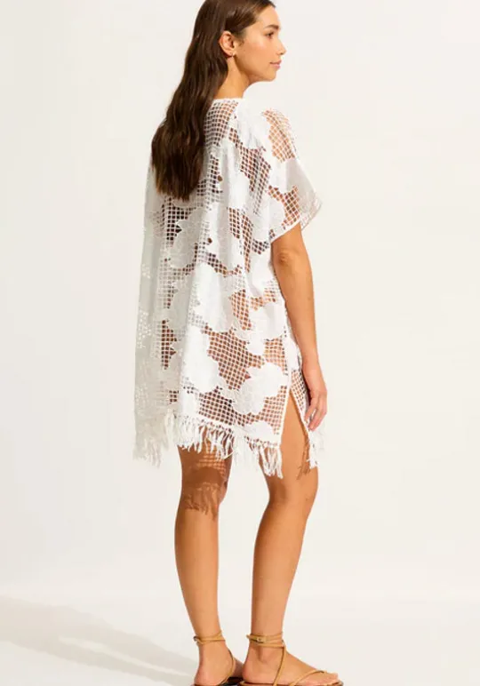Seafolly Mesh Kaftan White New