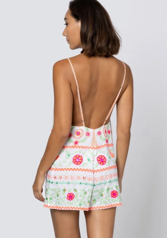 Juliet Dunn Mexican Embroidered Playsuit Mexican Embroidery Online