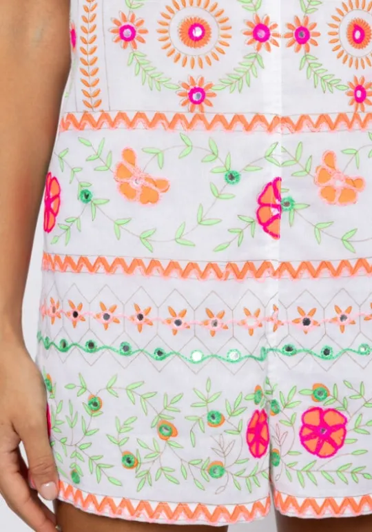 Juliet Dunn Mexican Embroidered Playsuit Mexican Embroidery Online