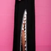 Pitusa Monochrome Tassel Slit Dress Black Sale