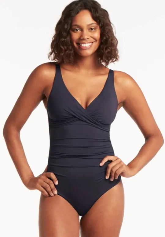 Sea Level Night Sky Cross Front Swimsuit Online