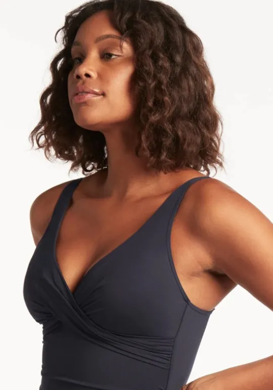 Sea Level Night Sky Cross Front Swimsuit Online