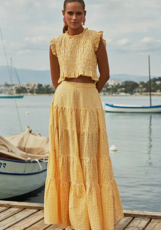 Sundress Odette Skirt Gingham Yellow Discount