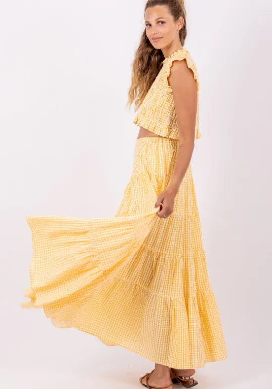 Sundress Odette Skirt Gingham Yellow Discount