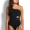 Seafolly One Shoulder Tie Waist Swimsuit Sale