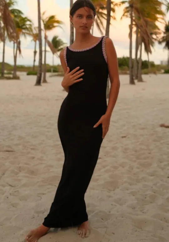 Pitusa Open Low Back Dress Black Best