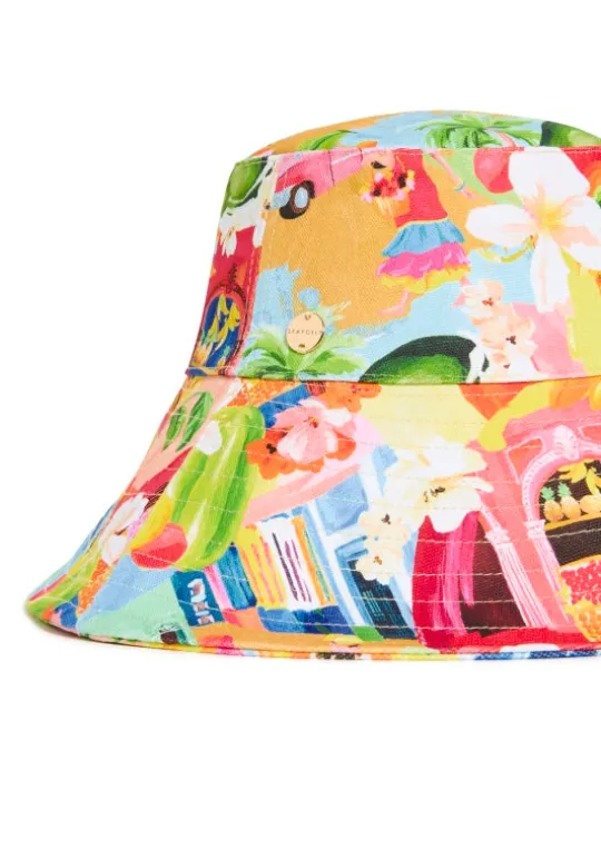 Seafolly Oversized Bucket Hat Cuba New
