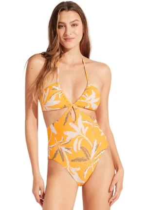 Seafolly Palm Paradise Cut Out Swimsuit Rockmelon Sale
