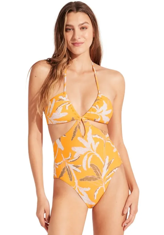Seafolly Palm Paradise Cut Out Swimsuit Rockmelon Sale