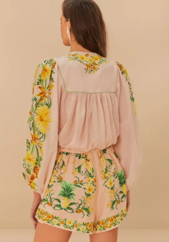 Farm Rio Pink Botanical Beauty Shorts BotanicalBeautyPink Hot