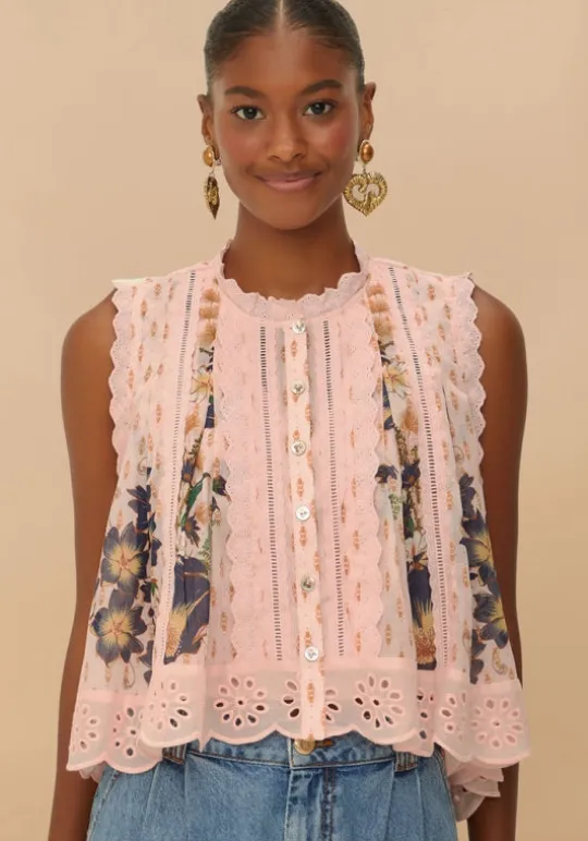 Farm Rio Pink Dream Garden Blouse PinkDream Fashion