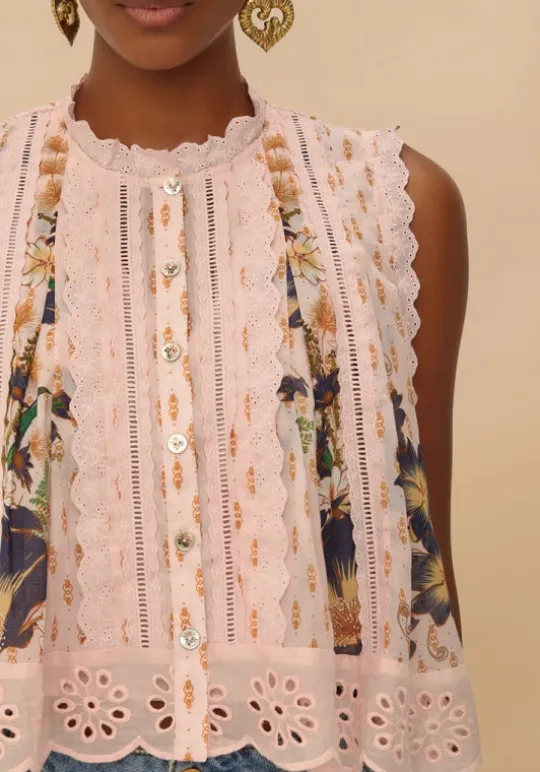 Farm Rio Pink Dream Garden Blouse PinkDream Fashion