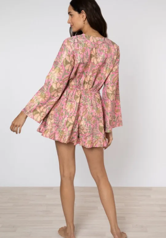 Juliet Dunn Playsuit Pink Floral Clearance