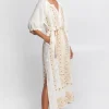 Greek Archaic Kori Pixel Belted Midi Kaftan Best