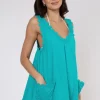 Juliet Dunn Poplin Low Back Dress Jade Fashion