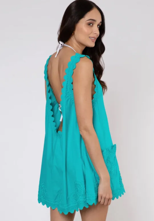 Juliet Dunn Poplin Low Back Dress Jade Fashion
