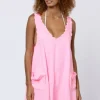 Juliet Dunn Poplin Low Back Dress Pink Grapefruit PinkGrapefruit Best