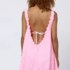 Juliet Dunn Poplin Low Back Dress Pink Grapefruit PinkGrapefruit Best