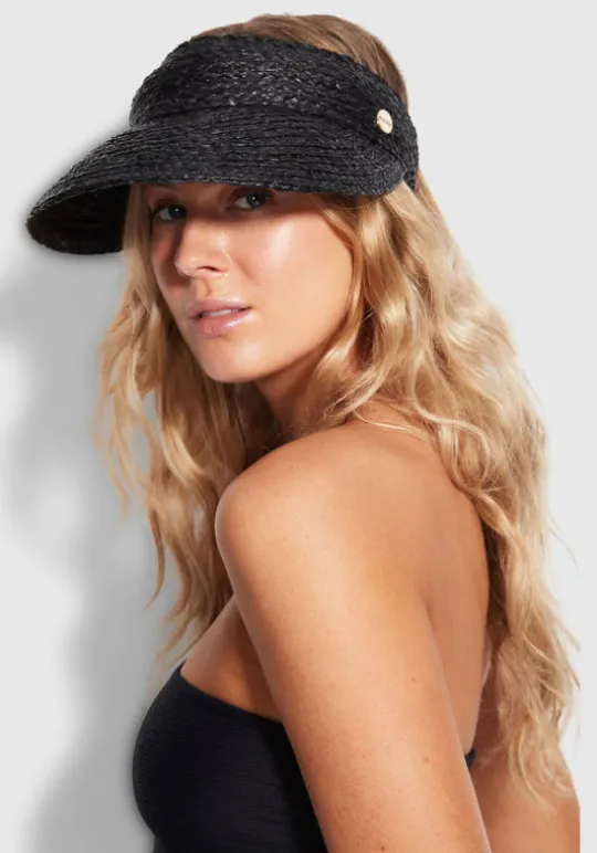 Seafolly Raffia Visor Black Clearance