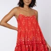 Juliet Dunn Mosaic Mini Dress Red Clearance