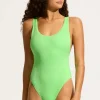 Seafolly Retro Swimsuit Summer Green Best