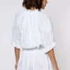 Juliet Dunn Ric Rac Blouson Dress White Hot